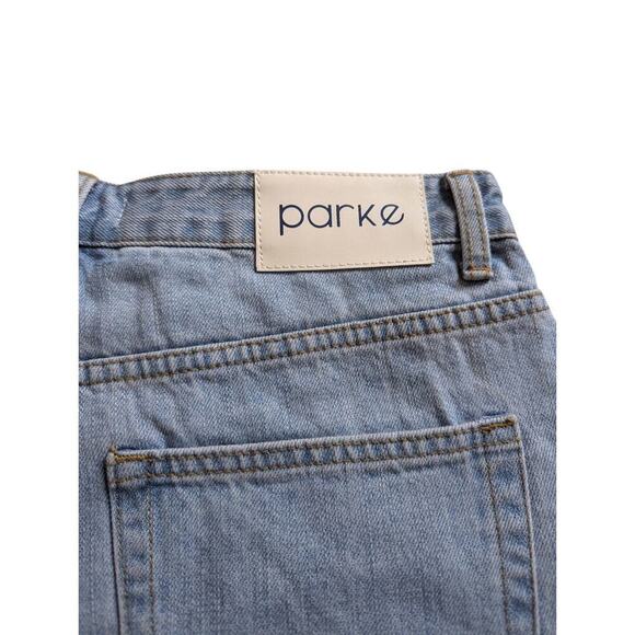 New Parke Denim Shorts Light Wash Baggy Cut Offs Size 28 TikTok Famous - Picture 7 of 11